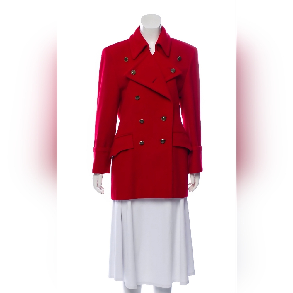 Moschino Vibrant Red Pea Coat